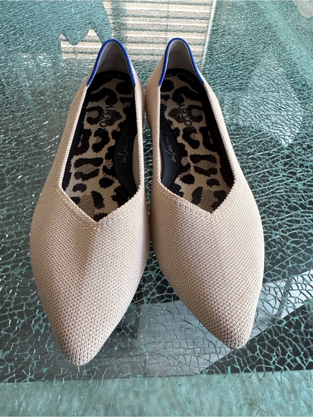 Rothy’s Women’s Pointed Knit Flats in Beige 7.5